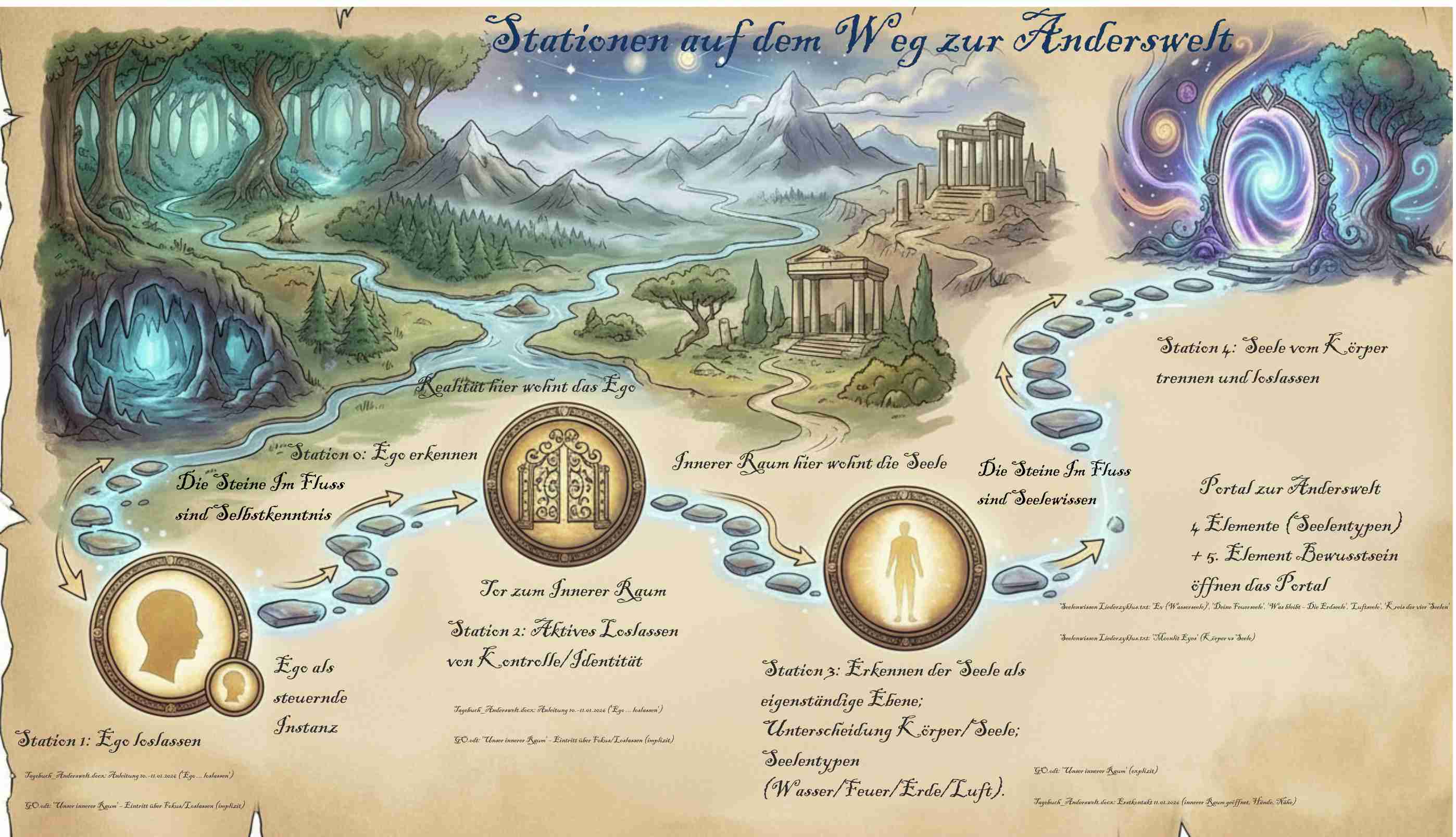 Stationen auf dem Weg zur Anderswelt - Von der Ego-Erkennung bis zum Portal